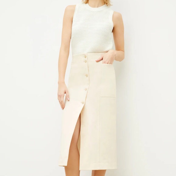 NEW MM Lafleur the Lane skirt midi gray blue better than denim stretch 8 - Picture 12 of 16